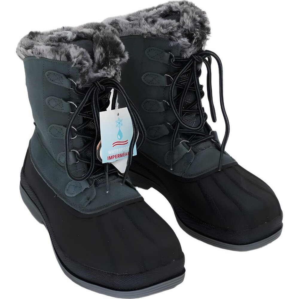 Propet Lumi Tall Lace Snow Boot - Grey Women's US 6 - Picture 1 of 6